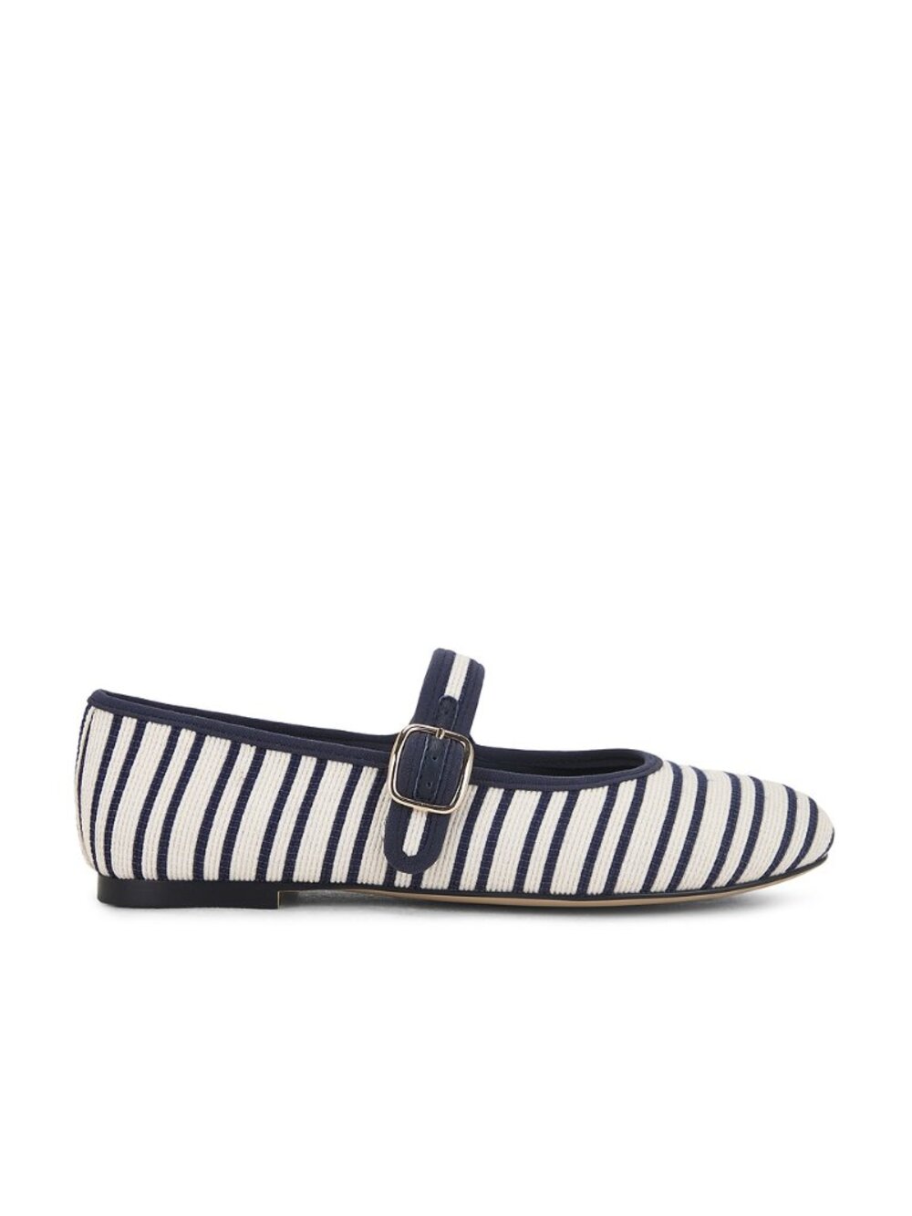 Steve Madden Dory Mary Jane Flat in Navy & White Satin ballet loafer